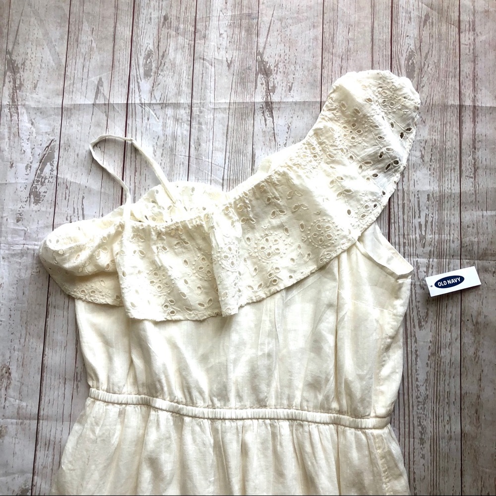 Old Navy One Shoulder Ivory Dress Size L